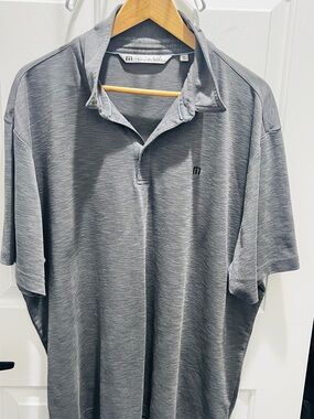Travis Mathew Heather Gray Men's Performance Polo